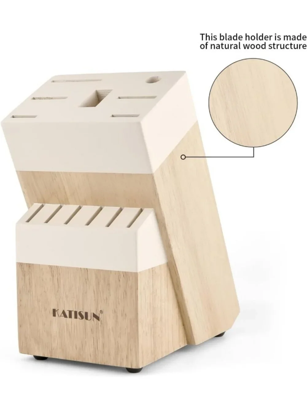 14-Piece Self-Sharpening Kitchen Knife Set with Wooden Block, High Carbon Steel